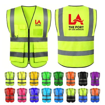 Reflective Safety Vest w/ Pockets (Full Color Print)